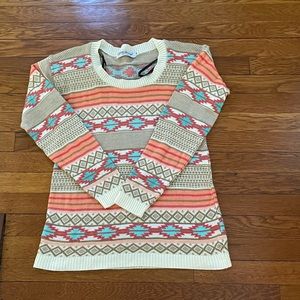 EUC lightweight Aztec print sweater size medium